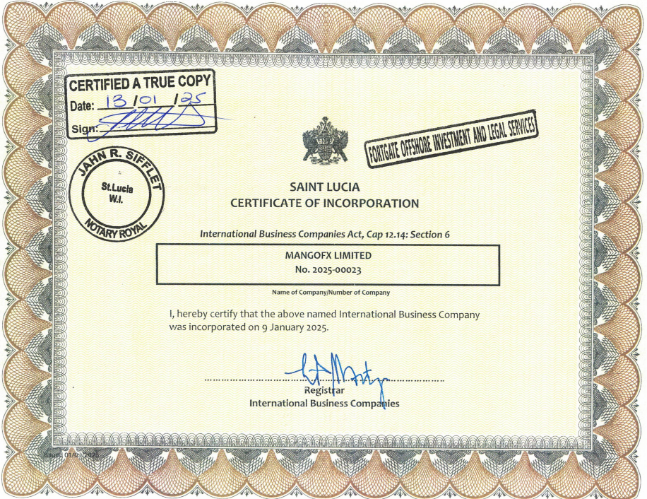 Mango Certificate